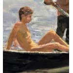 ANONIMO, Male figures in a boat