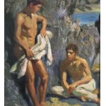ANONIMO, personnages masculins au bord de la mer