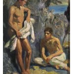 ANONIMO, personnages masculins au bord de la mer
