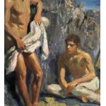 ANONIMO, personnages masculins au bord de la mer