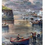 UNIDENTIFIED SIGNATURE, View of Ischia with boats and fishermen