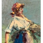 Giuseppe Palizzi, Landscape with peasant girl - Giuseppe Palizzi