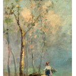 Giuseppe Palizzi, Landscape with peasant girl - Giuseppe Palizzi