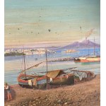 R.KOESTER, Ansicht von Neapel mit Booten und Fischern - R.KOESTER