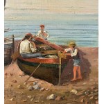 R.KOESTER, Ansicht von Neapel mit Booten und Fischern - R.KOESTER