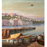 R.KOESTER, Ansicht von Neapel mit Booten und Fischern - R.KOESTER