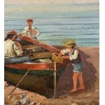R.KOESTER, Ansicht von Neapel mit Booten und Fischern - R.KOESTER