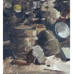 FELICE GIORDANO, Intérieur avec du bétail - Felice Giordano