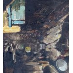 FELICE GIORDANO, Intérieur avec du bétail - Felice Giordano