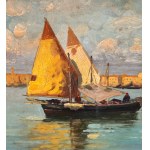 ANONIMO, Seascape with sailboats