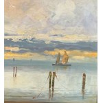 ANONIMO, Seascape with sailboats