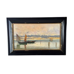 ANONIMO, Seascape with sailboats