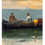 ANONIMO, Seascape with sailboats