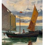 ANONIMO, Seascape with sailboats