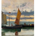 ANONIMO, Seascape with sailboats