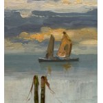 ANONIMO, Seascape with sailboats
