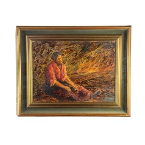 UNIDENTIFIED SIGNATURE, Seated Woman in the Fields