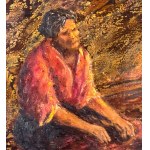 UNIDENTIFIED SIGNATURE, Seated Woman in the Fields