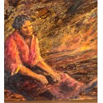 UNIDENTIFIED SIGNATURE, Seated Woman in the Fields