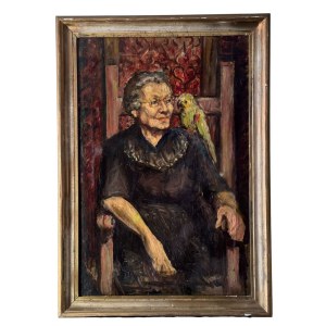 ANONIMO, Portrait of a woman with a parrot