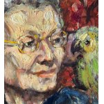 ANONIMO, Portrait of a woman with a parrot