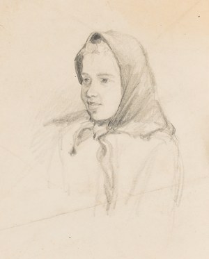 Emilia KNAUSÓWNA (1883-1924), Popiersie kobiety w chuście