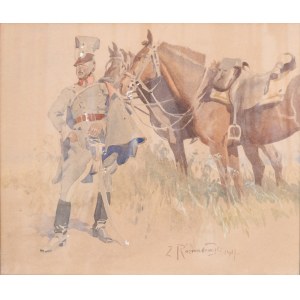 Zygmunt ROZWADOWSKI (1870-1950), Scena z końmi, 1917