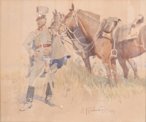 Zygmunt ROZWADOWSKI (1870-1950), Scena z końmi, 1917