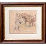 Zygmunt ROZWADOWSKI (1870-1950), Scene with horses, 1917