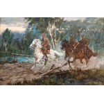 Edward MESJASZ (1929-2007), Lancers crossing the river, 1960