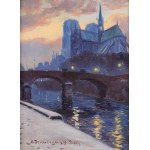 Aleksander DZWONKOWSKI (1885-1969), Notre Dame Cathedral in Paris, 1929