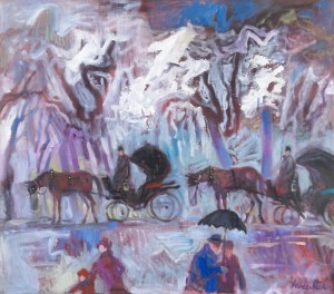 Jan SZANCENBACH (1928-1998), Dorożki przy plantach X, 1995