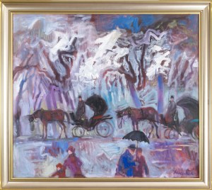 Jan SZANCENBACH (1928-1998), Dorożki przy plantach X, 1995