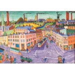 Pawel WRÓBEL (1913-1984), City landscape with a mine in the background, 1989