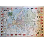 [MAP]. BAZEWICZ J.M. Great Detailed with Index and World Statistics Map of Europe....