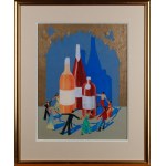 Władysław ŁOPUSZNIAK (1904-1996), Taniec wokół trunków, ilustracja reklamowa, lata 20. / 30. XX w.