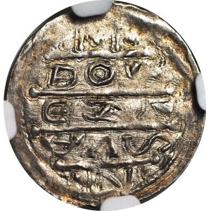 R-, Boleslaw IV the Curly, Denarius, Emperor, bows without dots, rare