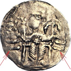 RRR-, Boleslaw IV the Curly, Denarius, Emperor, R5, TWO CROSSES, very rare