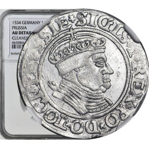 Sigismund I the Old, Grosz 1534, Torun, in cap and crown