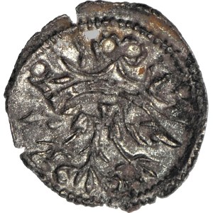 Sigismund II Augustus, Denarius, DESTRUCT double minting - crown and eagle