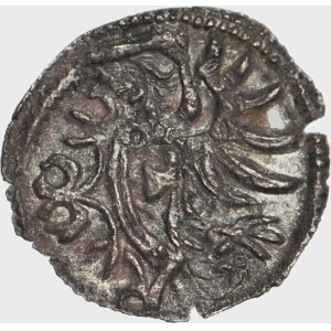 Sigismund II Augustus, Denarius, DESTRUCT double minting - crown and eagle