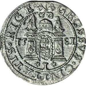 Stefan Batory, Penny 1581, Riga, full date