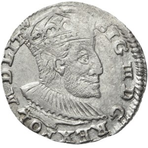 Sigismund III Vasa, Trojak 1591, Olkusz, decorative shield