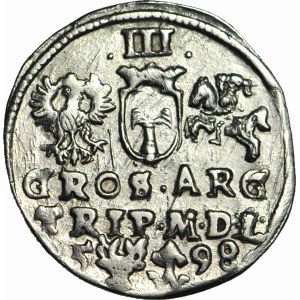 R-, Sigismund III Vasa, Troyak 1598, Vilnius, Chalecki coats of arms and ox head