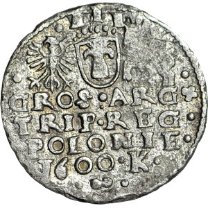 RRR-, Sigismund III Vasa, Trojak 1600 K, Kraków type, imitation HEAD IN RIGHT