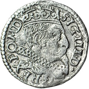 RR-, Sigismund III Vasa, Trojak 1600, Poznań, letters P-O next to coats of arms, very rare