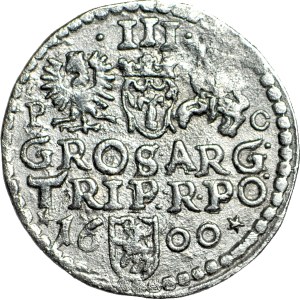 RR-, Sigismund III Vasa, Trojak 1600, Poznań, letters P-O next to coats of arms, very rare