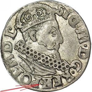 RR-, Zygmunt III Waza, Trojak 1621, Kraków, REG przebite na REX