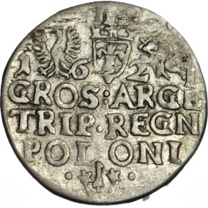 RR-, Zygmunt III Waza, Trojak 1621, Kraków, REG przebite na REX