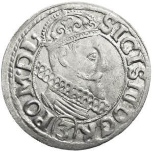 Zygmunt III, Trzykrucierzówka 1616 Kraków, herb Sas, T.14mk., R4